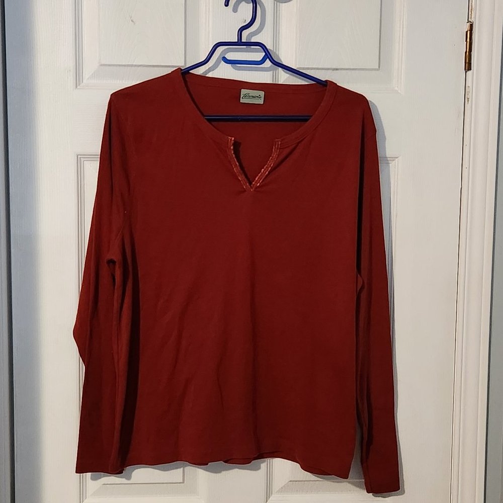 Penmans Women's Red Long Sleeve Shirt, XL